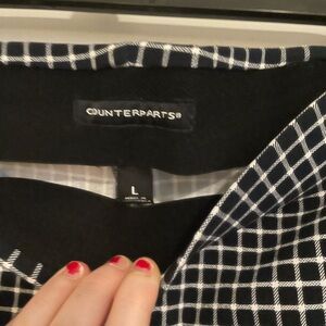 Counterparts Black and White Checkered Blouse